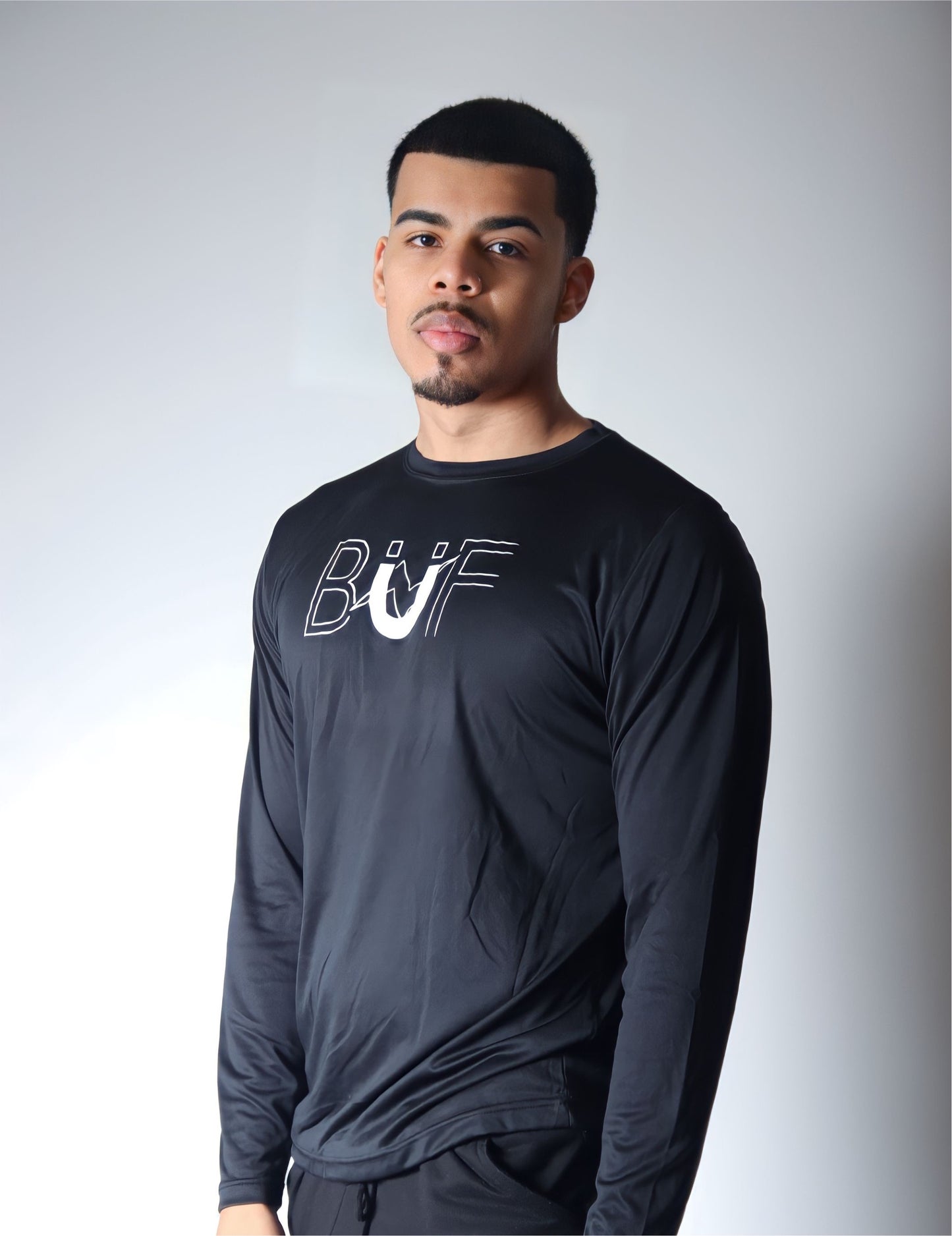 Unisex Black/White Performance Long-Sleeve T-Shirt