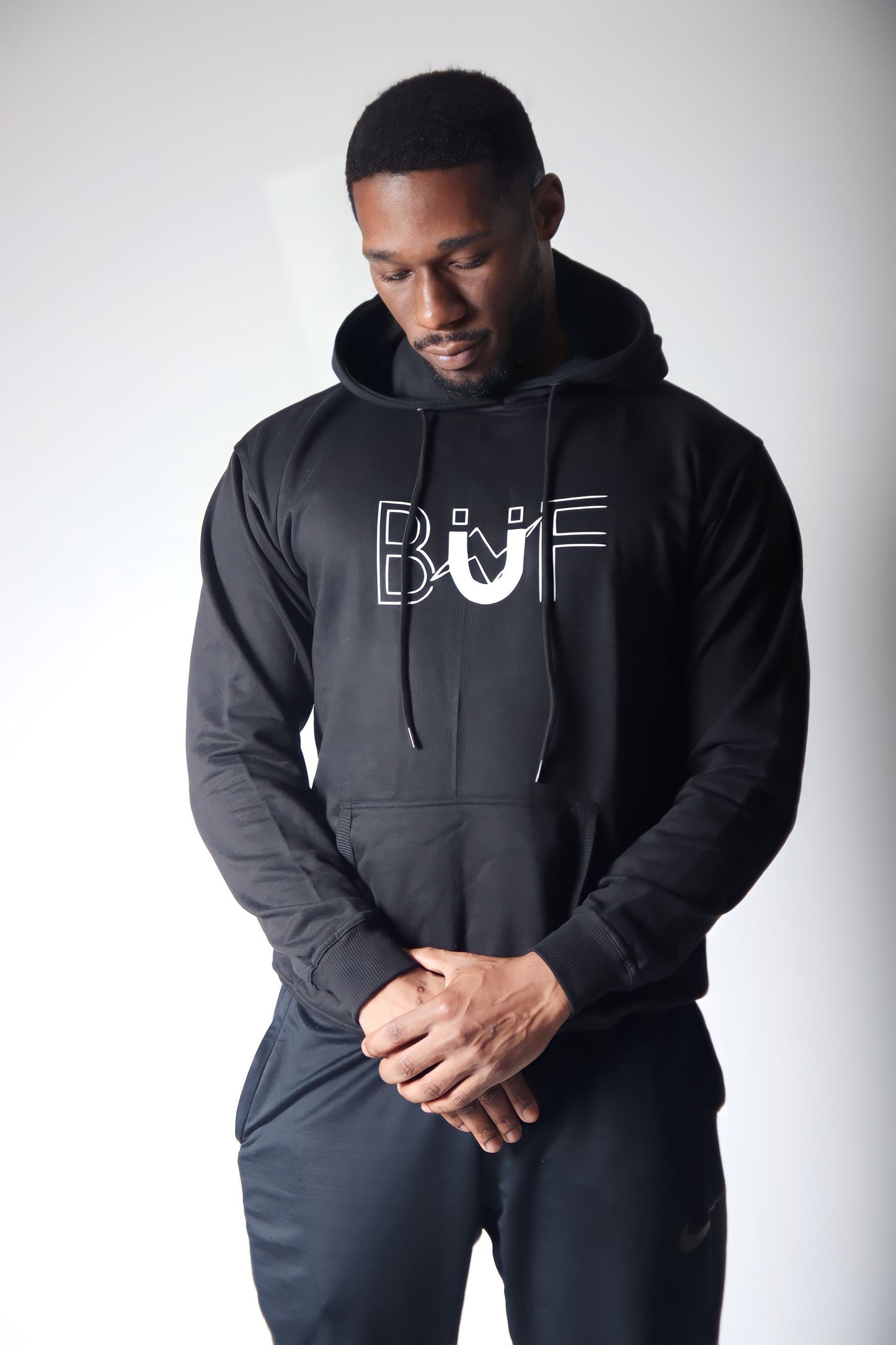Unisex Black/White Pullover Hoodie
