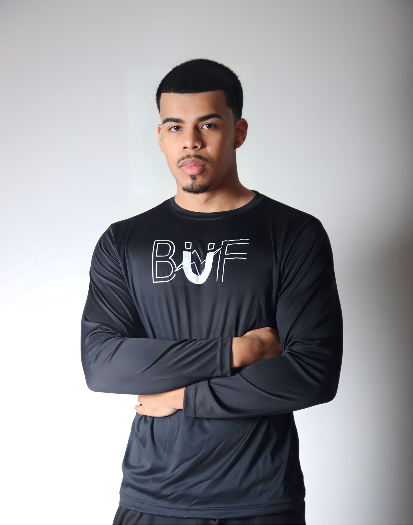 Unisex Black/White Performance Long-Sleeve T-Shirt