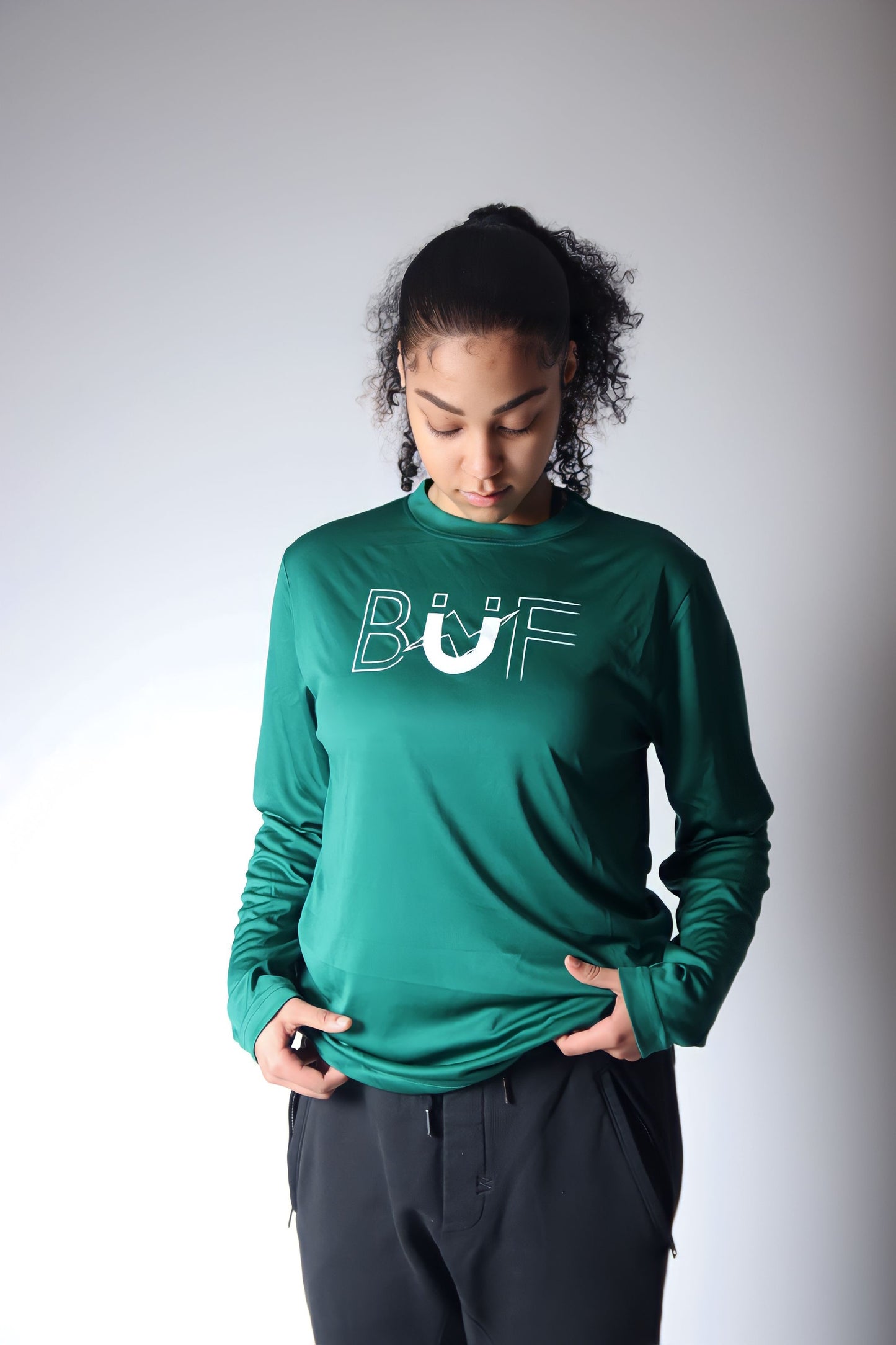 Unisex Forest Green/White Performance Long-Sleeve T-Shirt