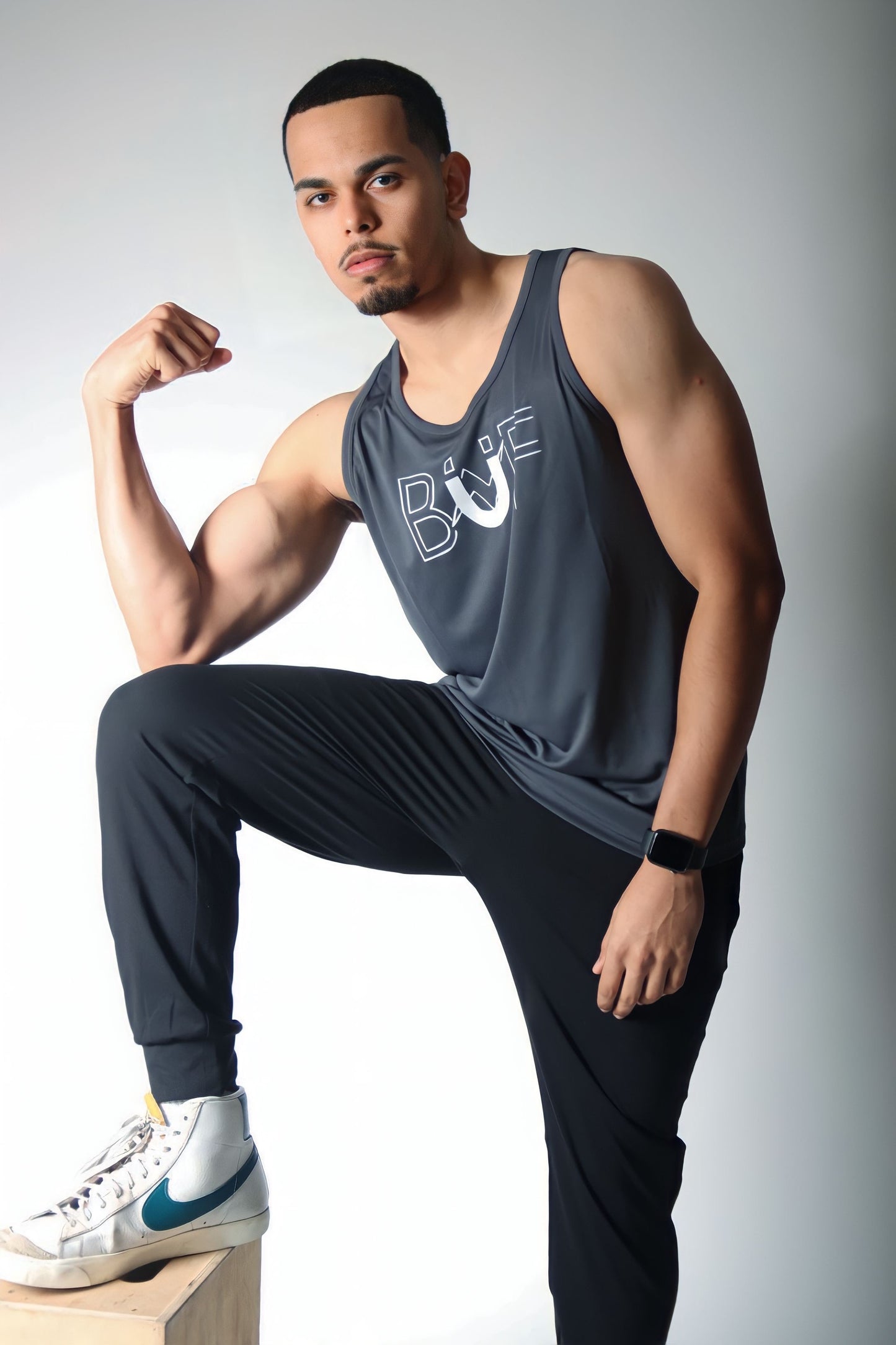 Men’s Grey/White Performance Tank Top