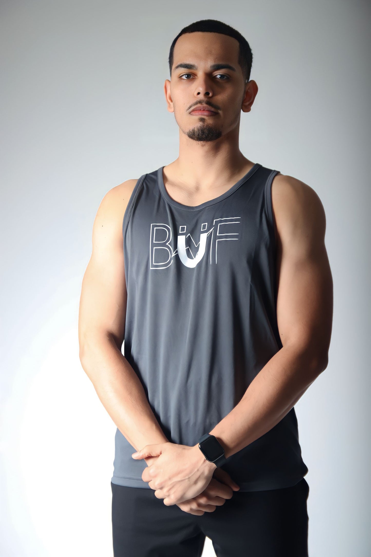 Men’s Grey/White Performance Tank Top