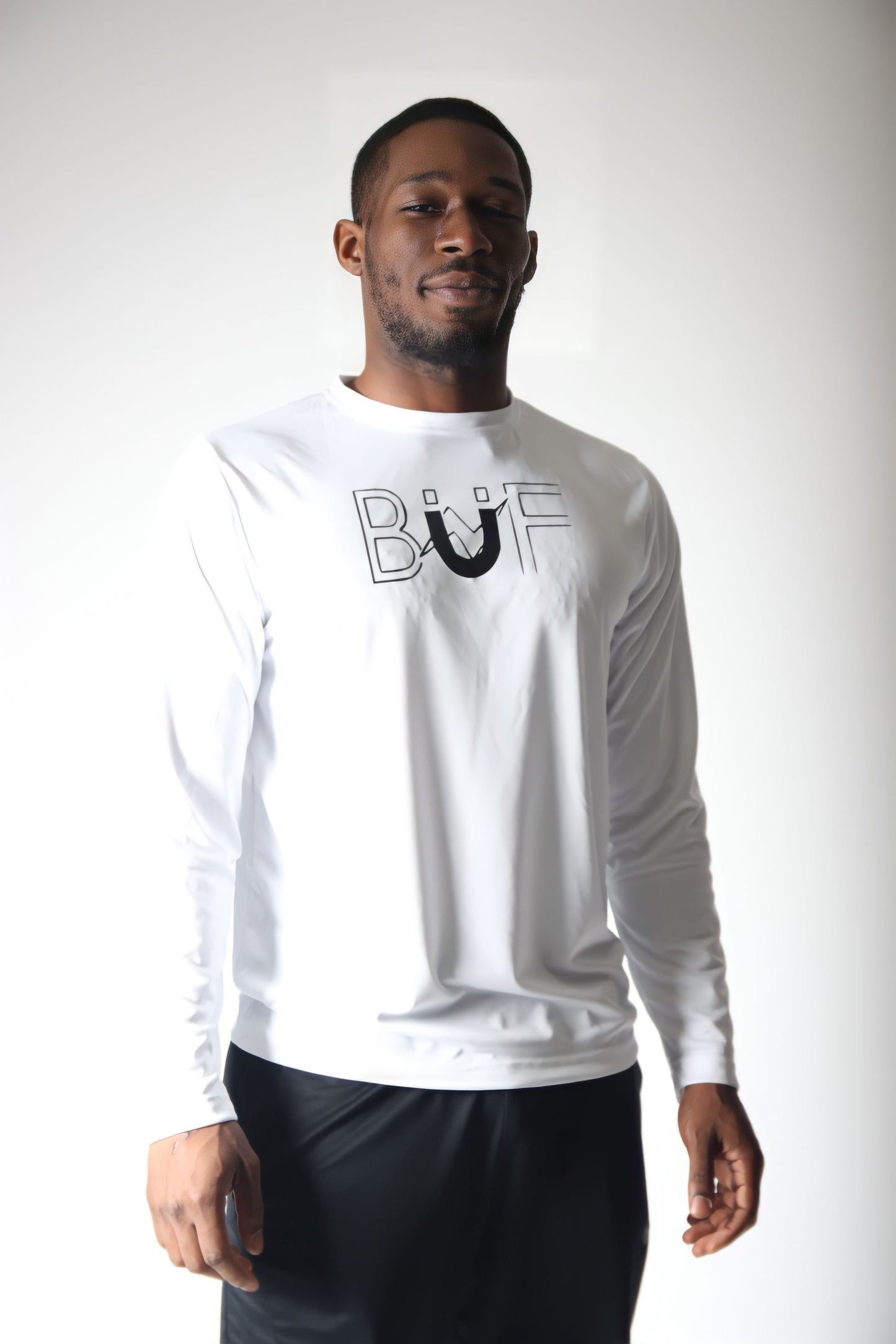Unisex White/Black Performance Long Sleeve T-Shirt