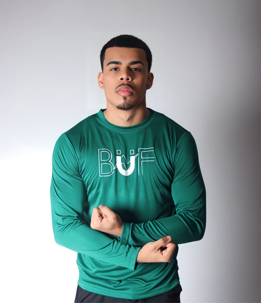 Unisex Forest Green/White Performance Long-Sleeve T-Shirt