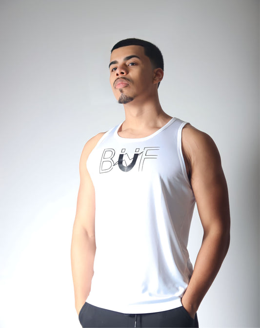 Men’s White/Black Performance Tank Top